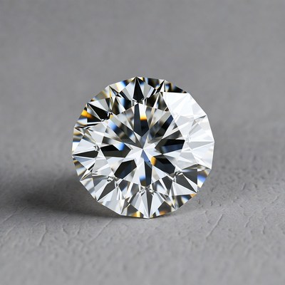 Sparkling Round Diamond on Gray