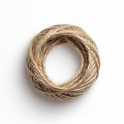 Coiled Twine Rope on White