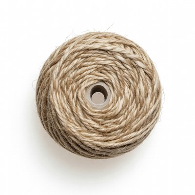 Twine Coil on White Background