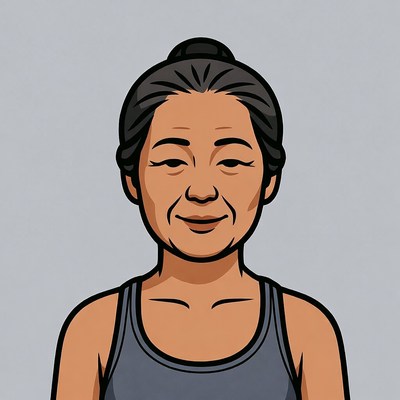 Asian woman in tank top illustration