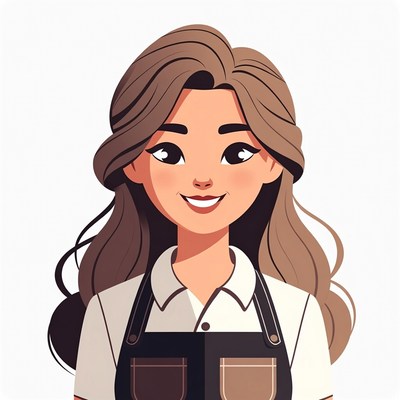 Smiling Woman in Apron Illustration