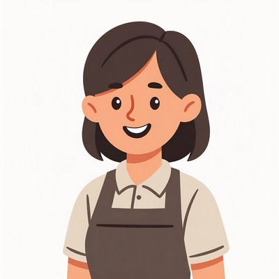 Smiling woman in apron illustration