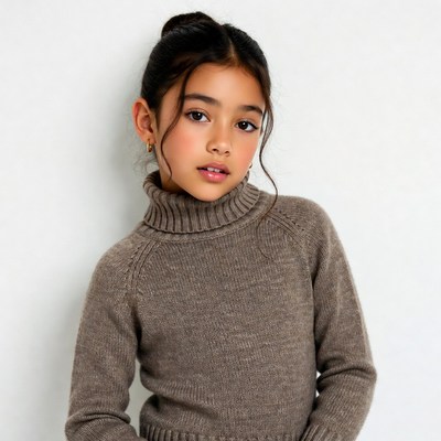 Girl in brown turtleneck sweater
