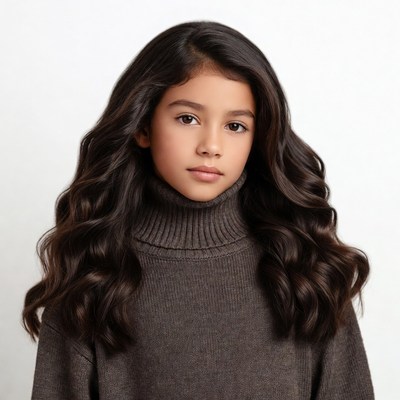 Latino girl in turtleneck sweater