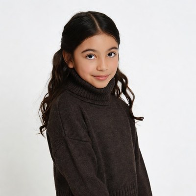 Girl in brown turtleneck sweater