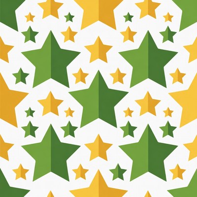 Green and Yellow Star Pattern