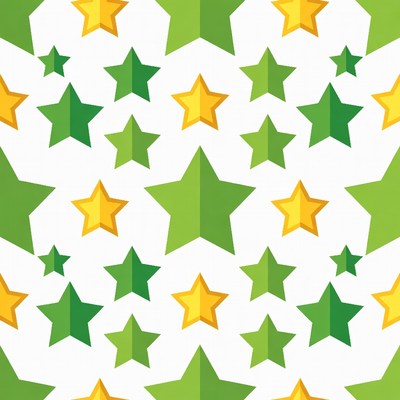 Green and Yellow Star Pattern