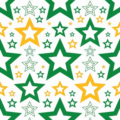 Green and Yellow Star Pattern