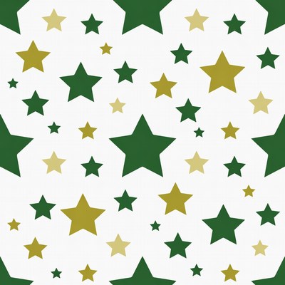 Green and Gold Stars Pattern