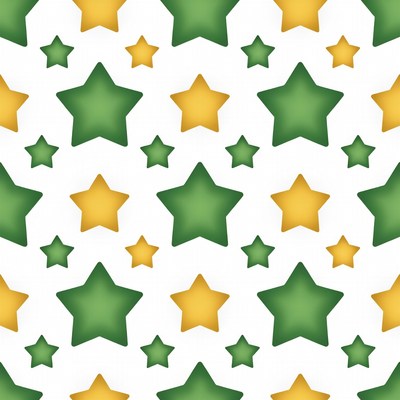 Green and Gold Star Pattern