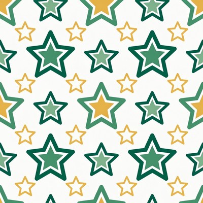 Green and Gold Star Pattern