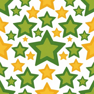Green and Yellow Stars Pattern
