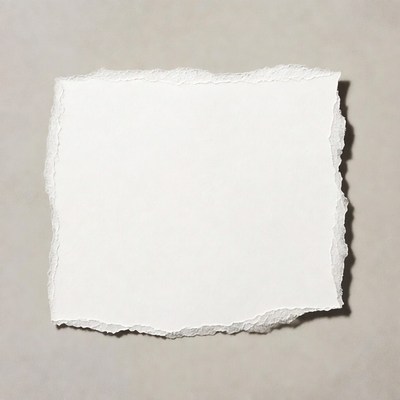 Torn white paper isolated background