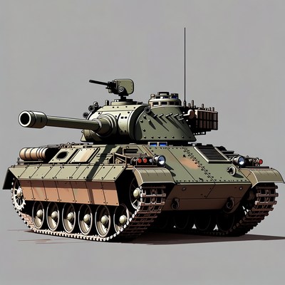 Green Military Tank Illustration