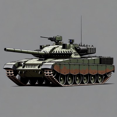 Green Military Tank Illustration
