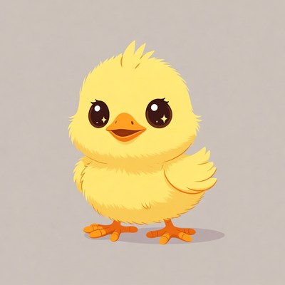 Cute yellow chick illustration