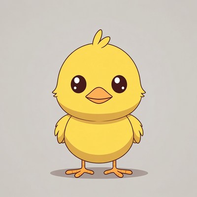 Cute yellow chick illustration
