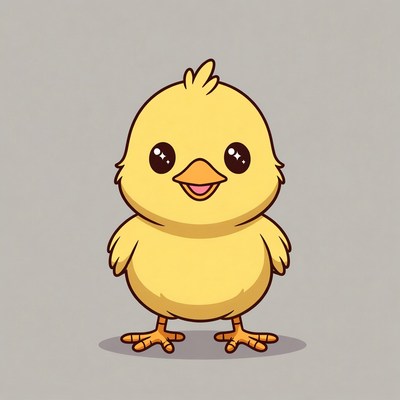 Cute yellow chick illustration