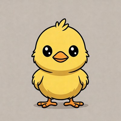 Cute yellow chick illustration