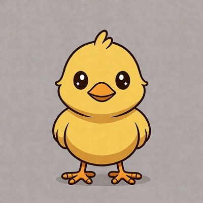 Cute yellow chick illustration