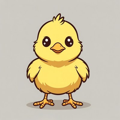 Cute yellow chick illustration