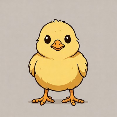 Cute yellow chick illustration