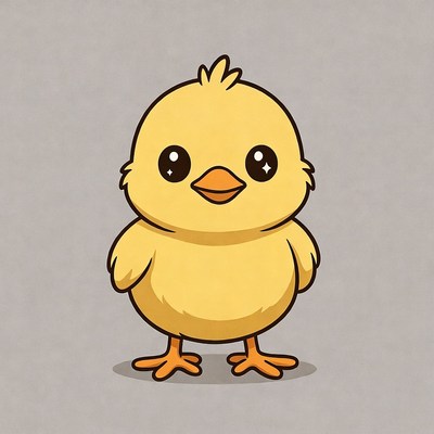 Cute yellow chick illustration