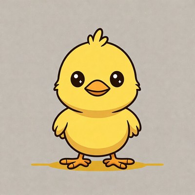 Cute yellow chick illustration