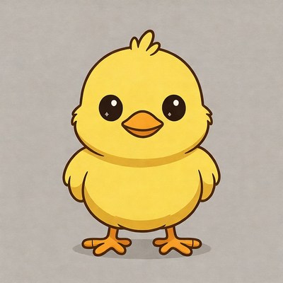 Cute yellow chick illustration