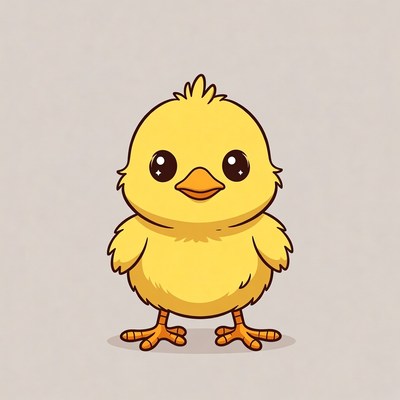 Cute yellow chick illustration