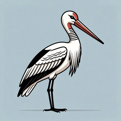 White stork illustration