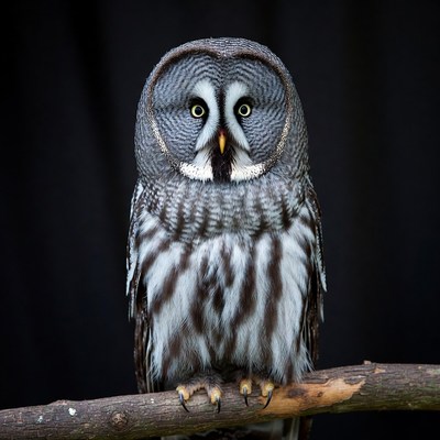 Great Gray Owl on branch