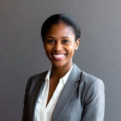 Smiling African-American woman in suit