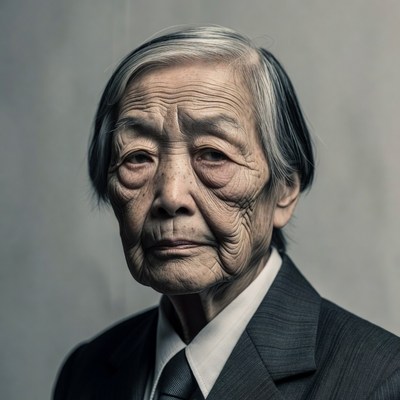 Elderly Asian man in suit