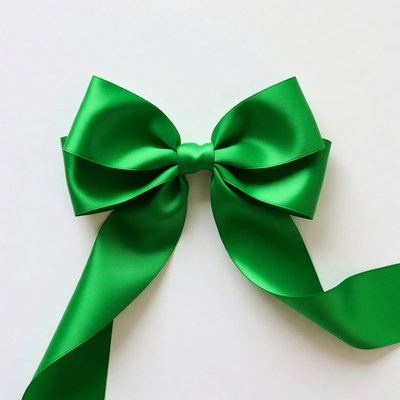 Large Green Satin Bow