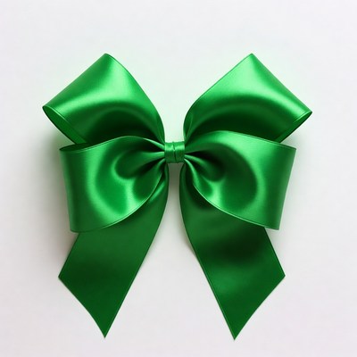 Shiny Green Satin Bow