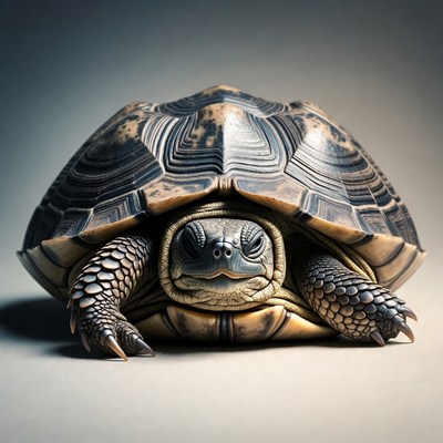 Tortoise with detailed shell
