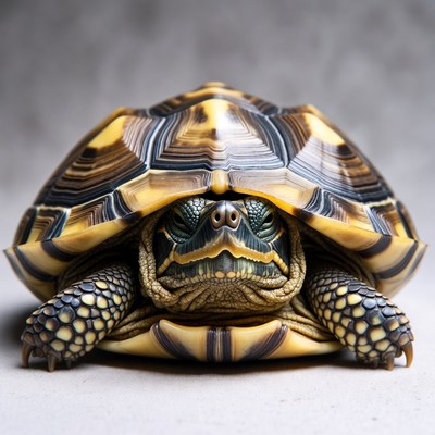 Close-up of ornate tortoise