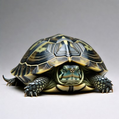 Turtle on white background