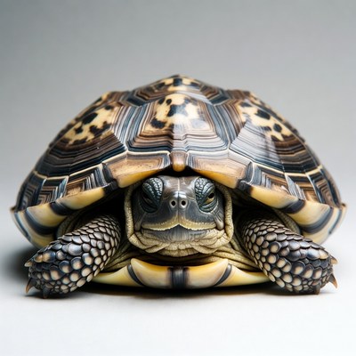 Baby tortoise with patterned shell