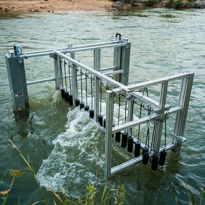 Metal Water Flow Meter in River