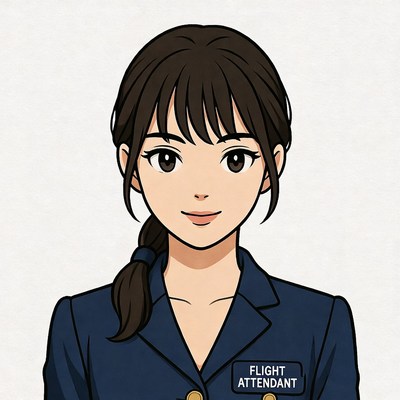 Anime Flight Attendant Woman