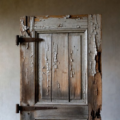 Old peeling wooden door