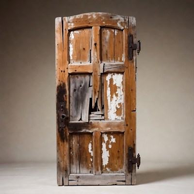 Old weathered wooden door