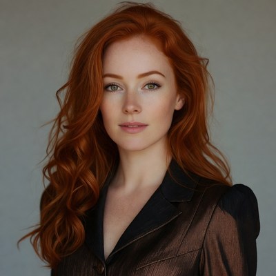 Woman with long red hair