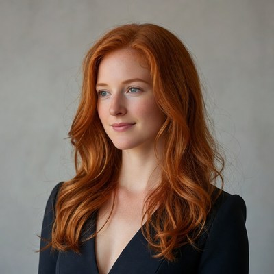 Woman with long red hair