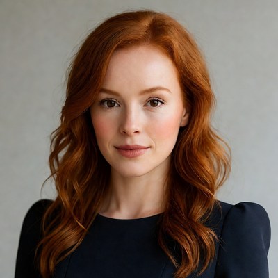 Woman with long red hair