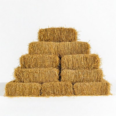Pyramid of hay bales