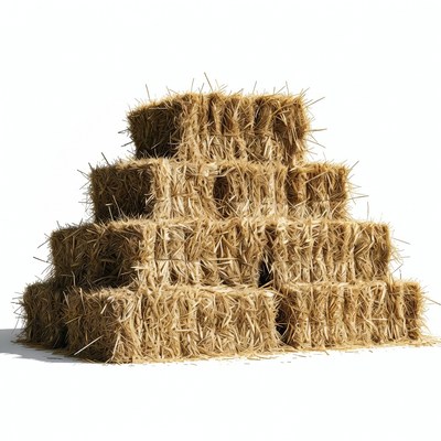 Pyramid Stack of Hay Bales