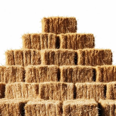 Pyramid stack of hay bales